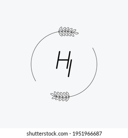 HI Beauty vector initial logo, handwriting logo of initial signature