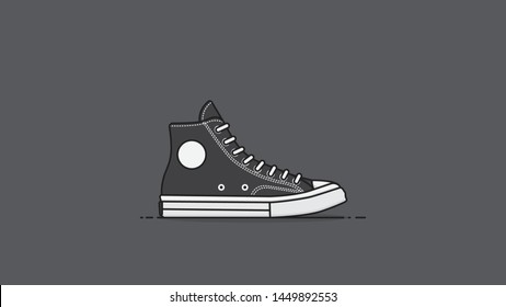 hi classic sneakers flat design vector illustration