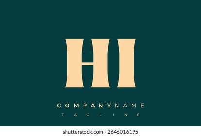 HI Creative Abstract Typography Logo Design. Elegant logo combining bold typography and creative shapes, ideal for branding and identity solutions.