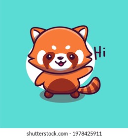 hi cute red panda and