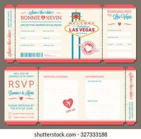 hi detail Vector Grunge Tickets for Wedding Invitations and Save the Date in Las Vegas