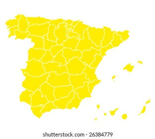 hi detailed colored map of spain