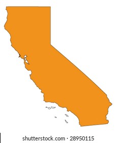 Hi Detailed Vector Map California Usa Stock Vector (Royalty Free ...