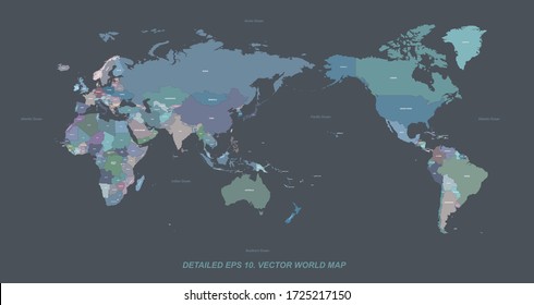 Hi detailed Vector world map. editable world map vector with country named.