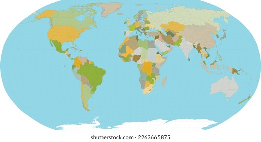 Su detallado vector mundo mapa político países capas fronteras