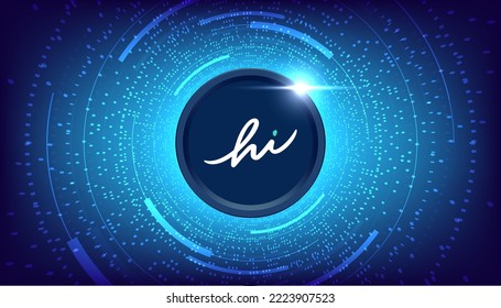 Hi Dollar (HI)-Münz-Kryptowährung-Konzept Banner-Hintergrund.