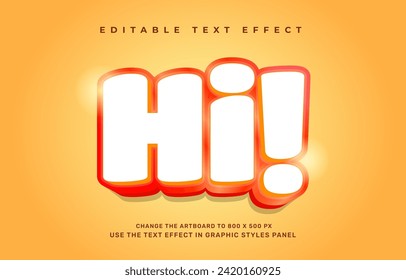 Hi editable text effect template