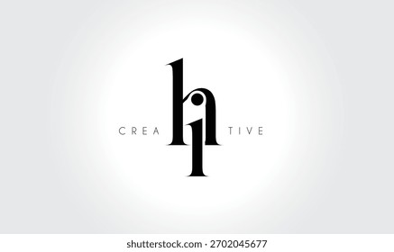 HI Elegant Serif Monogram Logo – Luxury Lowercase Typographic Lettermark for Modern Branding
