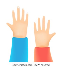 Hi five hands up illustration