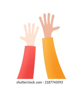 Hi five two hands illustration