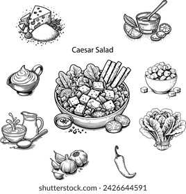 Hi guys! One of the most famous salads is Caesar, executed by me in vector and jpg formats. There are 9 vector elements, of which 8 are ingredients, and 1 is the salad itself. Enjoy =)
