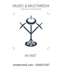 hi hat icon. high quality filled hi hat icon on white background. from music multimedia collection flat trendy vector hi hat symbol. use for web and mobile