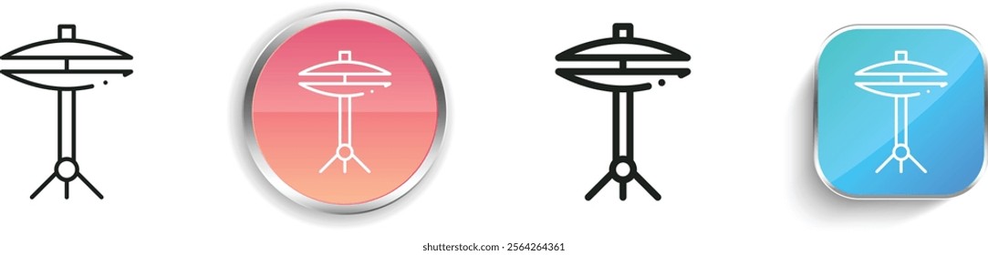 hi hat icon. Thin Linear, Regular and Button Style Design Isolated On White Background