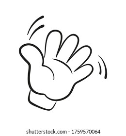 Hi Or Hello Hand Gesture. Vector Illustration.