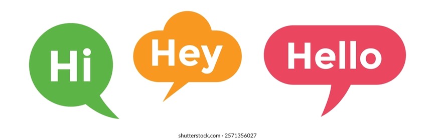 Hi, Hey, Hello speech bubble isolated on transparent background