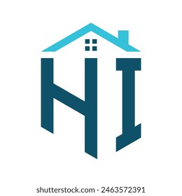 HI House Logo Design Template. Letter HI Logo for Real Estate, Construction or any House Related Business