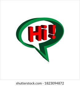 Hi Icon, Hello Icon, Greeting, Friendly Greeting, Attention Attract Gesture Vector Art Illustration