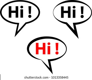 Hi Icon, Hello Icon Vector Art Illustration
