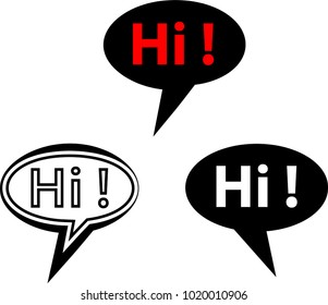 Hi Icon, Hello Icon Vector Art Illustration