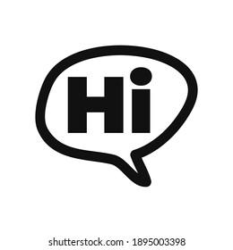 Vector de diseño de etiqueta de icono de Hi, icono de burbuja de voz de chat de Hola