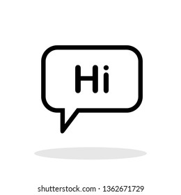 Hi icon in trendy flat style. Greeting / Hello / Sticker symbol for your web site design, logo, app, UI Vector EPS 10. 