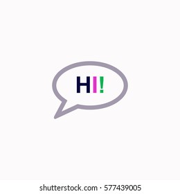 Hi  icon Vector design. Colored illustration.