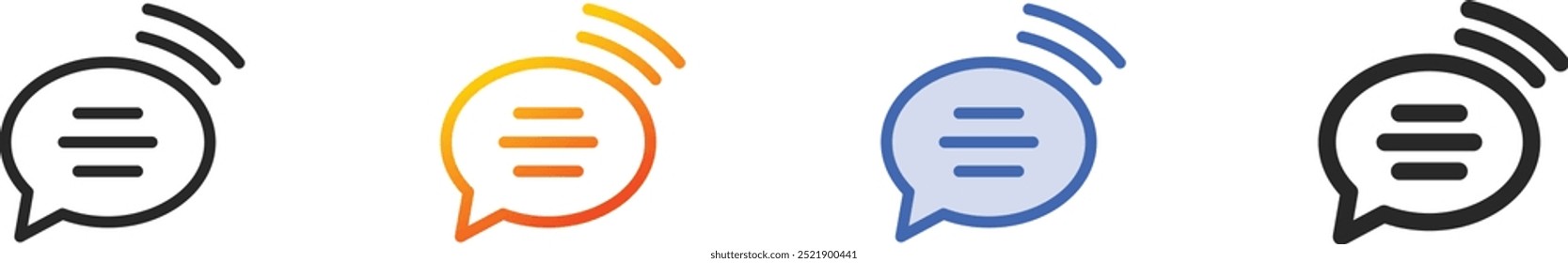 hi icon.Thin Linear, Gradient, Blue Stroke and bold Style Design Isolated On White Background