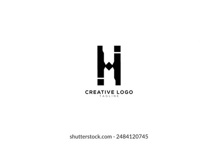 HI IH Abstractas inicial monograma letra alfabeto logo diseño