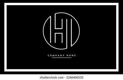 HI, IH Abstract Letters Logo Monogram