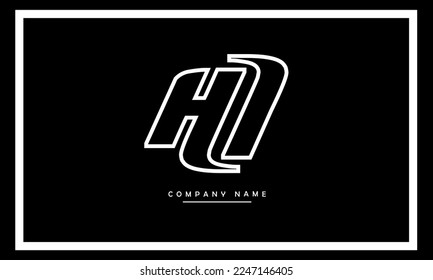 Monograma del logotipo de las letras abstractas HI, IH