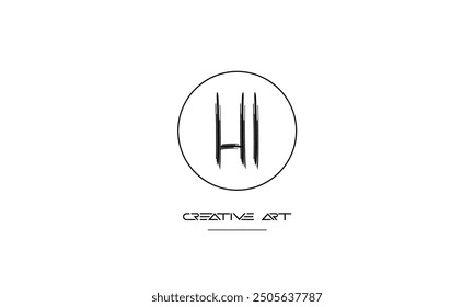 HI, IH, H, I abstract letters logo monogram