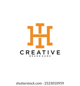 HI or IH letter logo design. Creative H I letter icon. Premium Vector