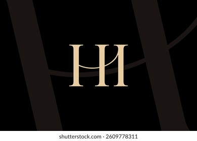 HI or IH letter logo icon design. Classic style luxury initials monogram.