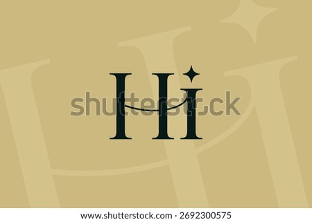HI or IH letter logo icon design. Classic style luxury initials monogram.