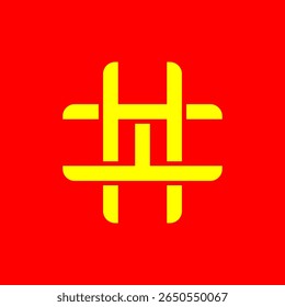 Logotipos de monogramas HI o IH superpuestos