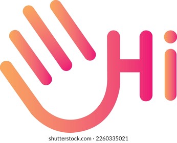 hi illustration vector with pink theme