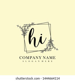 HI Initial beauty floral logo template