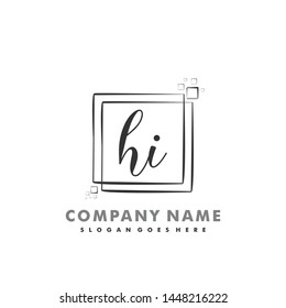 HI Initial beauty monogram logo vector
