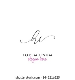 HI Initial beauty monogram logo vector