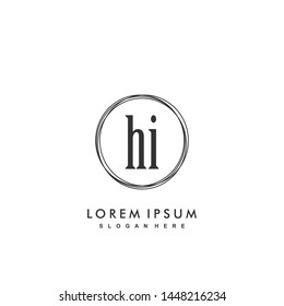HI Initial beauty monogram logo vector