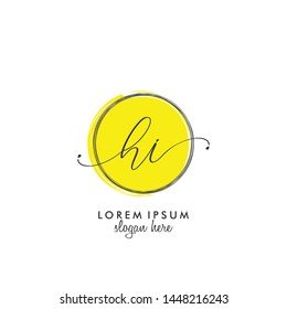 HI Initial beauty monogram logo vector