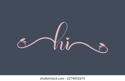 HI initial handwriting logo template vector illustration Background design.