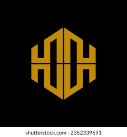 HI diseño inicial del logotipo de la letra de icono del cuadro de cubo de hexágono 