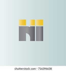 hi initial letter linked lowercase logo. h and i vector template design.