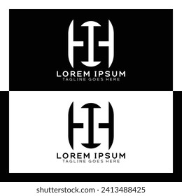 HI initial letters linked elegant logo. letter H and I pattern design monogram
