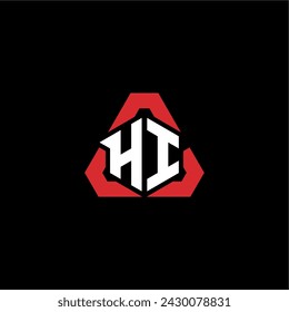 HI initial logo modern and futuristic concept for esport or gaming logo