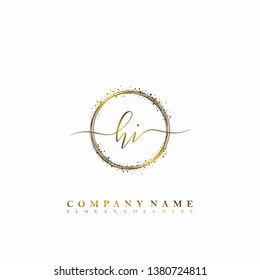 HI Initial luxury handwriting logo vector