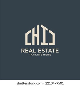 HI initial monogram logo for real estate design