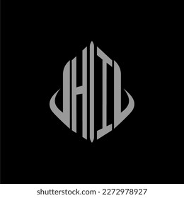 HI initial monogram real estate with building design