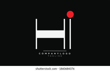 HI initials monogram letter text alphabet logo design